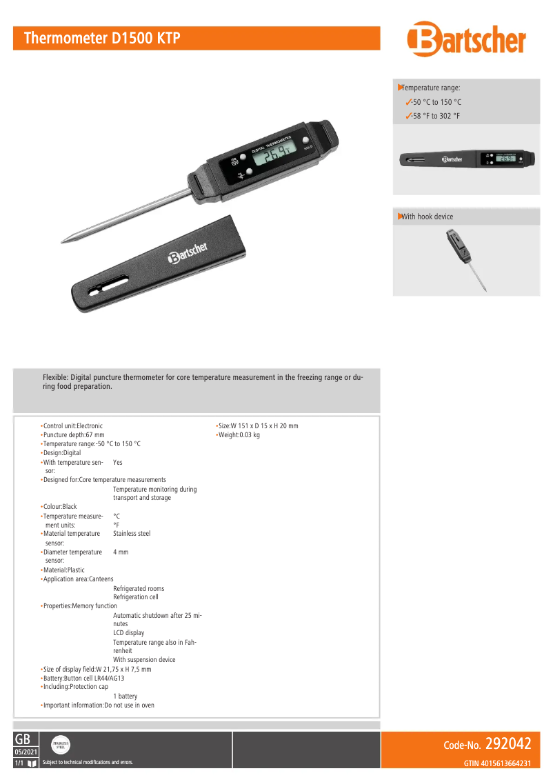 Image de la première page du manuel de l'appareil D1500 KTP