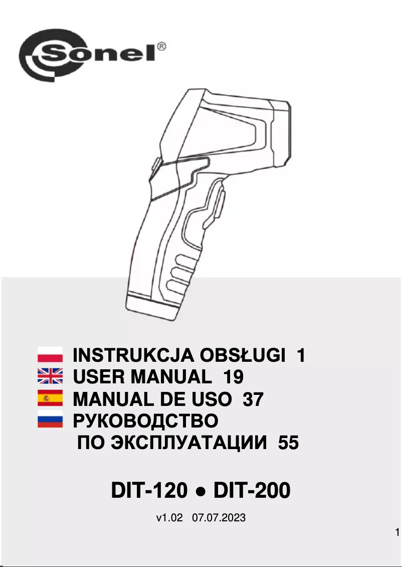 Page 1 de la notice Manuel utilisateur Sonel DIT-120