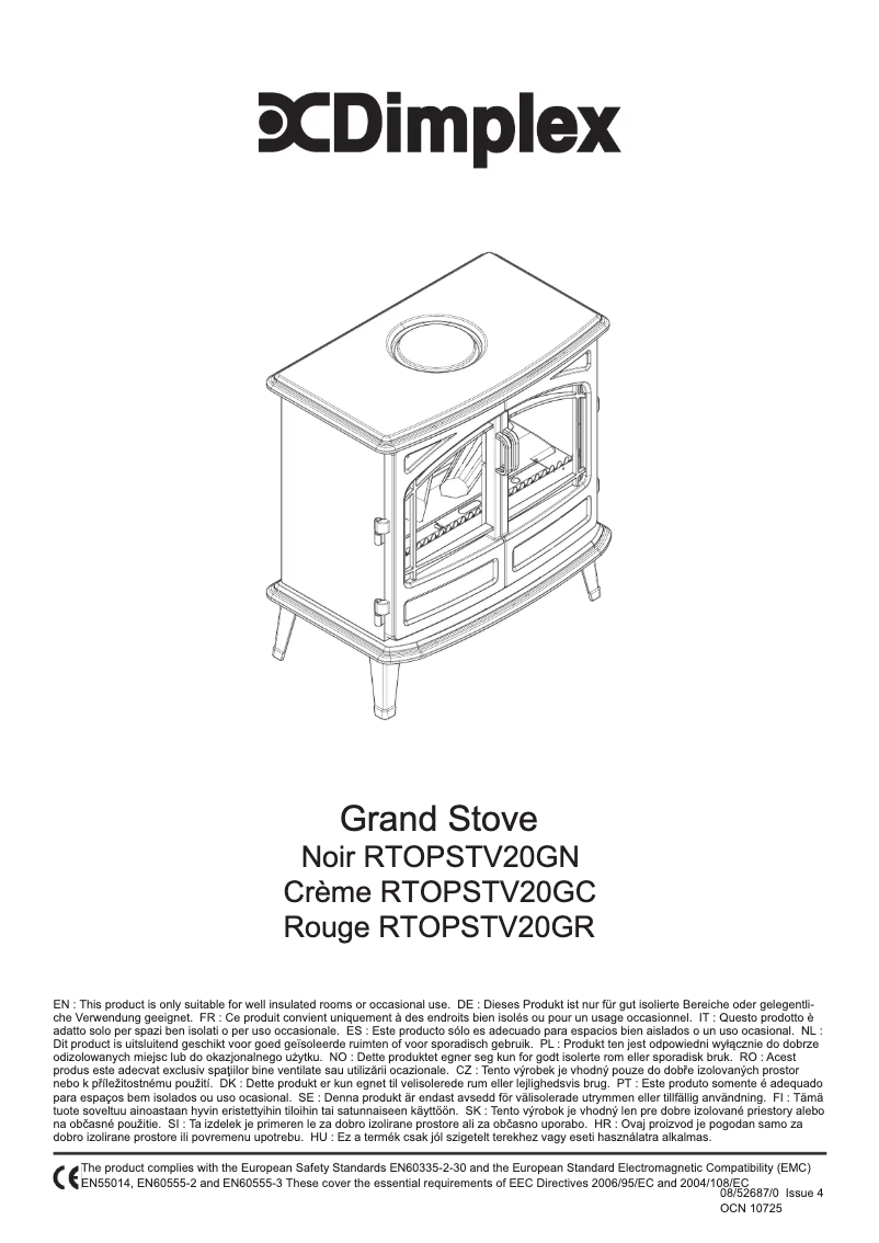 Page 1 de la notice Manuel utilisateur Dimplex RTOPSTV20GR
