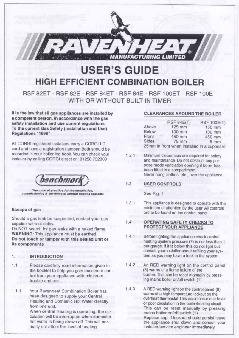 Page n°1 - Manuel utilisateur Ravenheat RSF 82ET