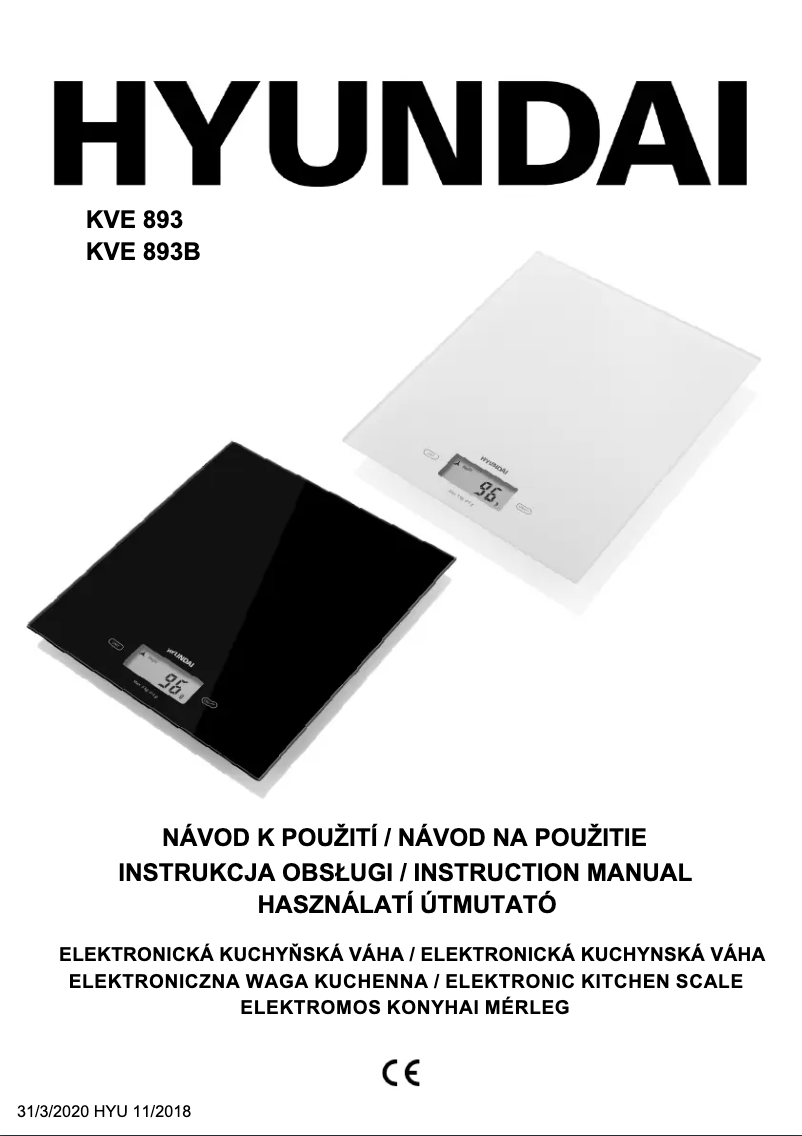 Page 1 de la notice Manuel utilisateur Hyundai KVE 893