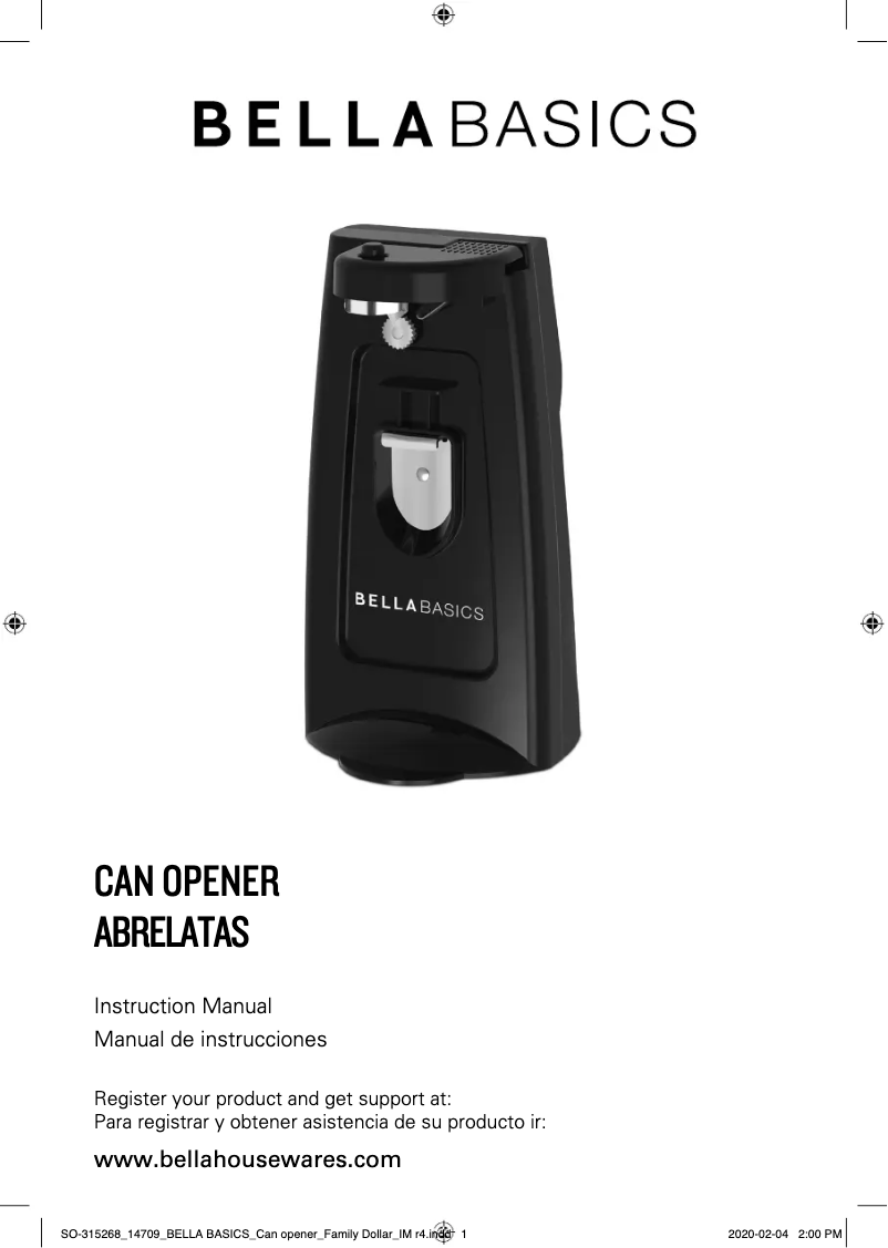 Image de la première page du manuel de l'appareil Electric Can Opener