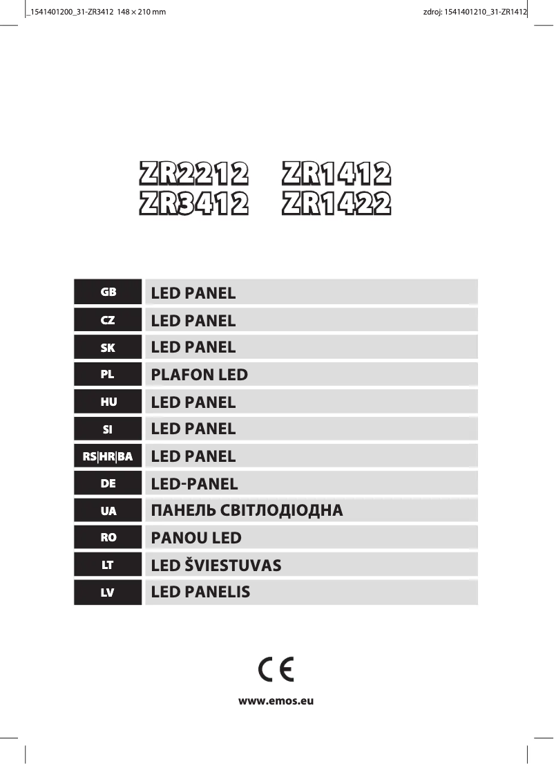 Page n°1 - Manuel utilisateur Emos ZR3412