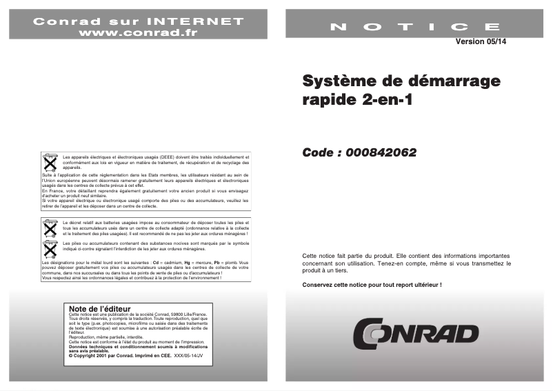 Page 1 de la notice Manuel utilisateur APA 16524