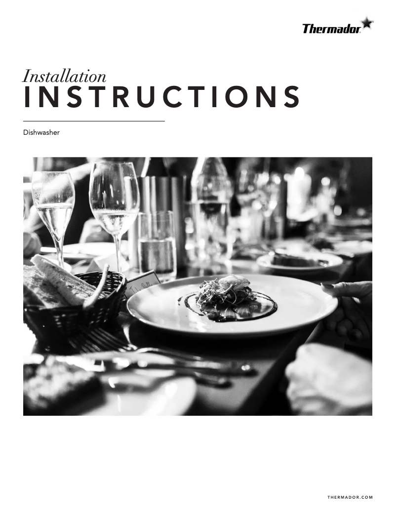 Page n°1 - Guide d'installation Thermador DWHD770CFM