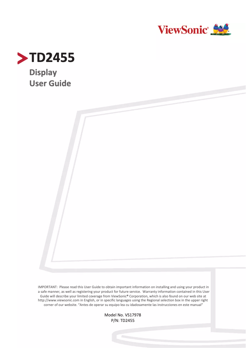 Page 1 de la notice Manuel utilisateur Viewsonic TD2455