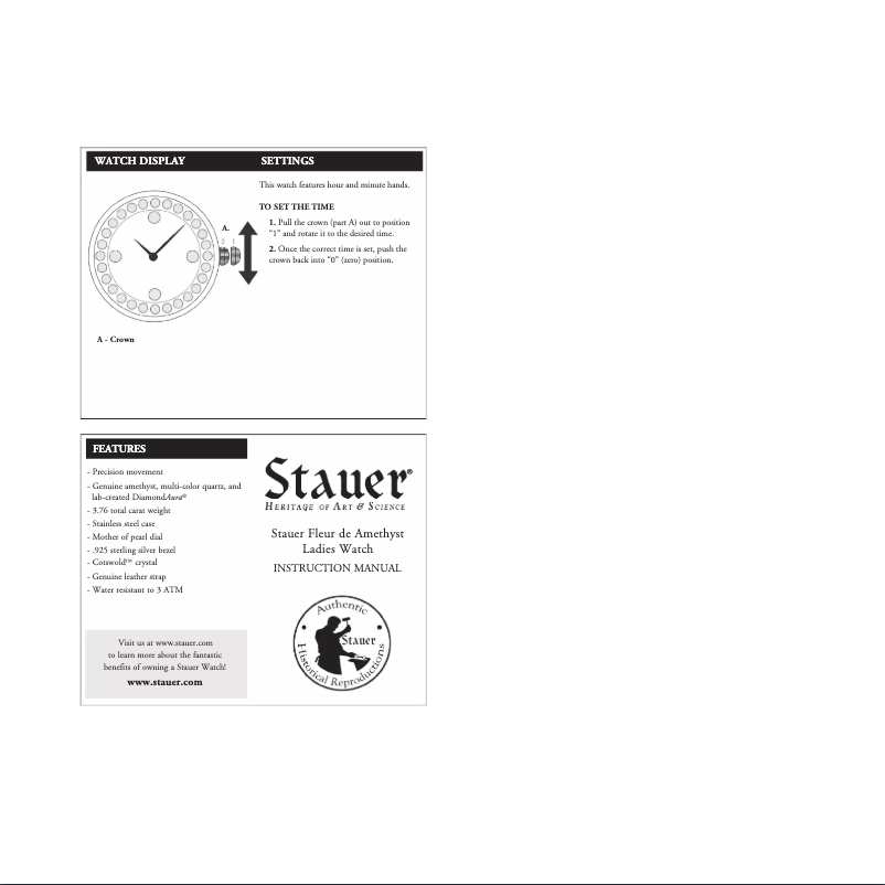 Page 1 de la notice Manuel utilisateur Stauer 31525