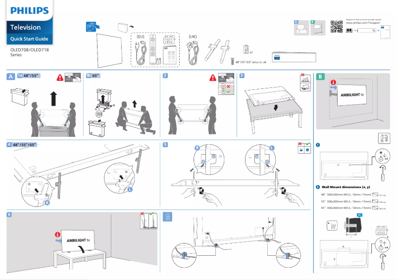 Page 1 of the manual Quick Start Guide Philips 65OLED718