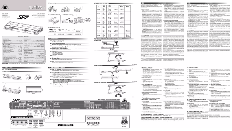 Page n°1 - Manuel utilisateur Audison SRX 2S