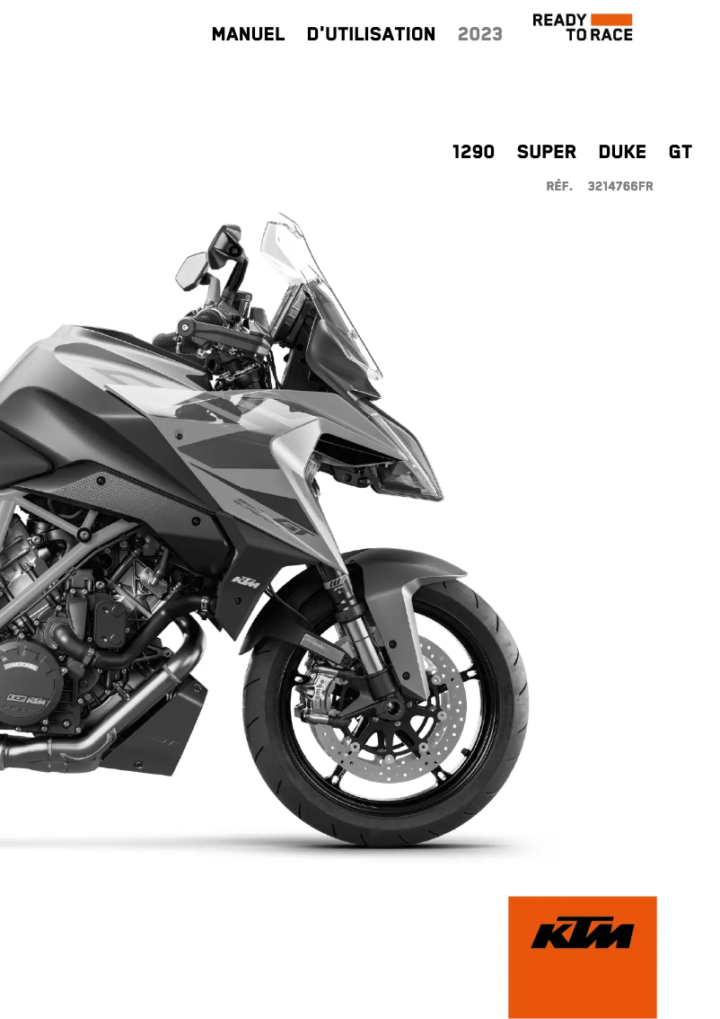 Page 1 de la notice Manuel utilisateur KTM 1290 Super Duke GT (2023)