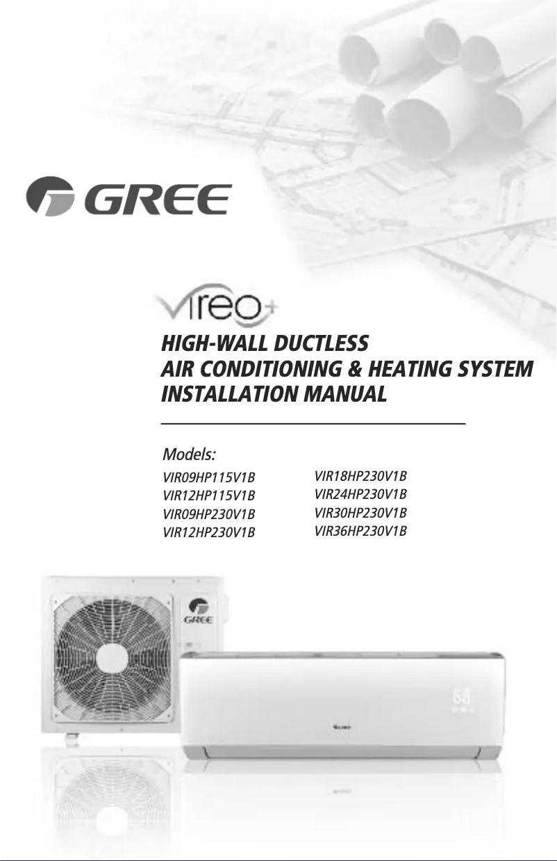 Page 1 de la notice Manuel utilisateur Gree VIR09HP230V1BO