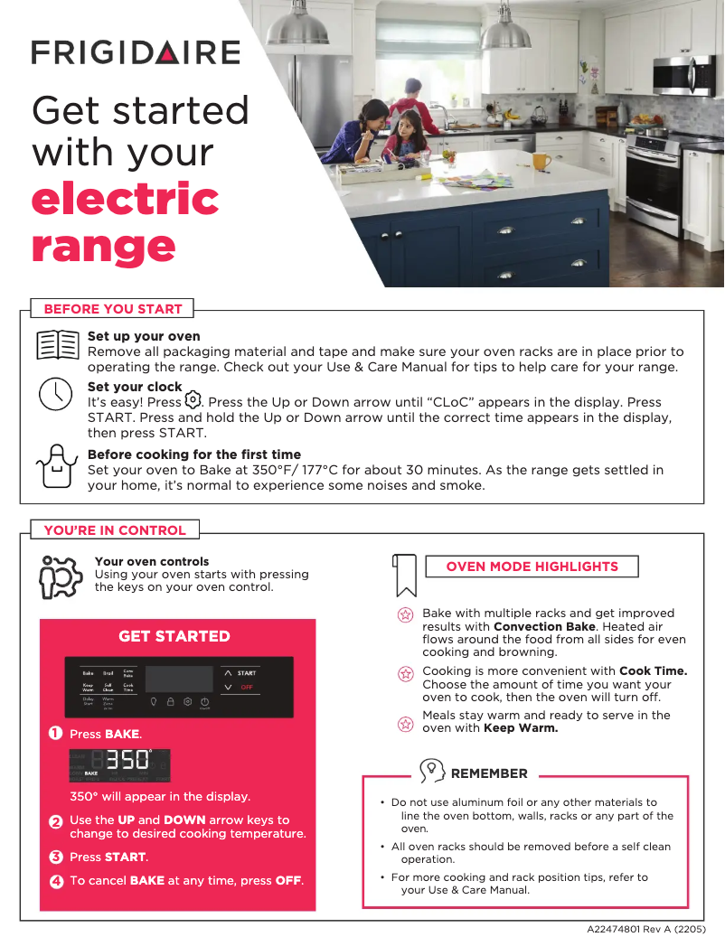 Page n°1 - Guide de démarrage rapide Frigidaire FCFE3083AS