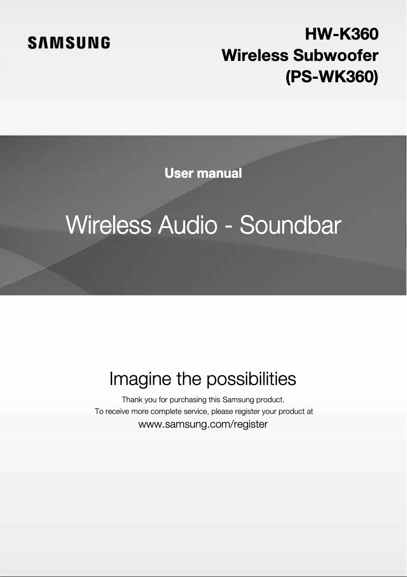 Page n°1 - Manuel utilisateur Samsung HW-K360