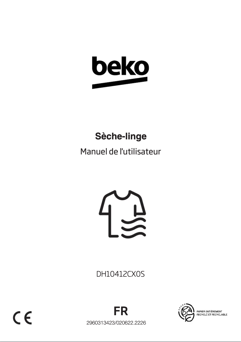 Page 1 de la notice Manuel utilisateur Beko DH10412CX0S