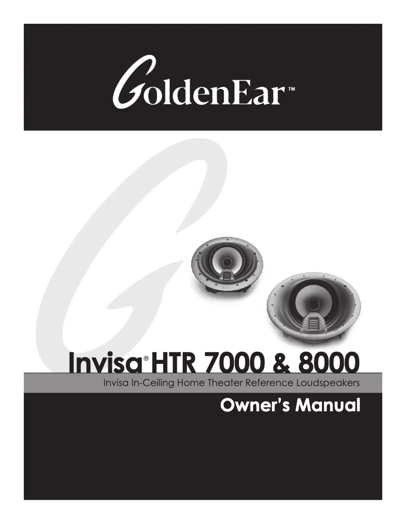 Page 1 de la notice Manuel utilisateur GoldenEar Invisa HTR 8000