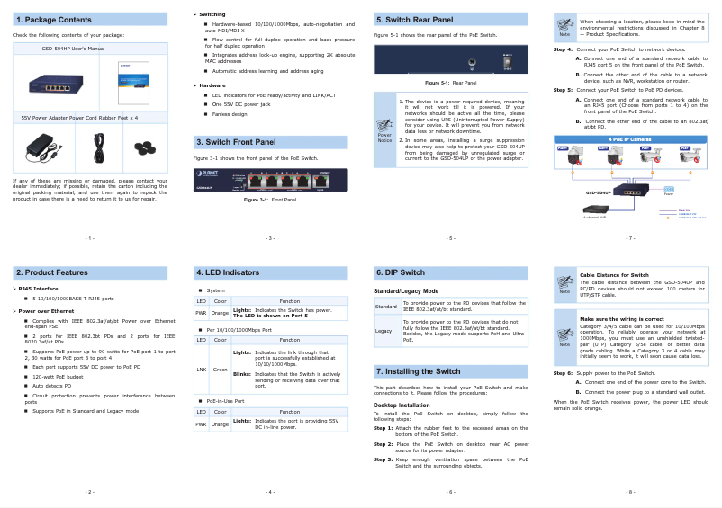 Page 1 de la notice Manuel utilisateur Planet GSD-504UP