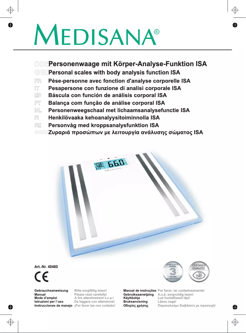 Page n°1 - Manuel utilisateur Medisana BF 725