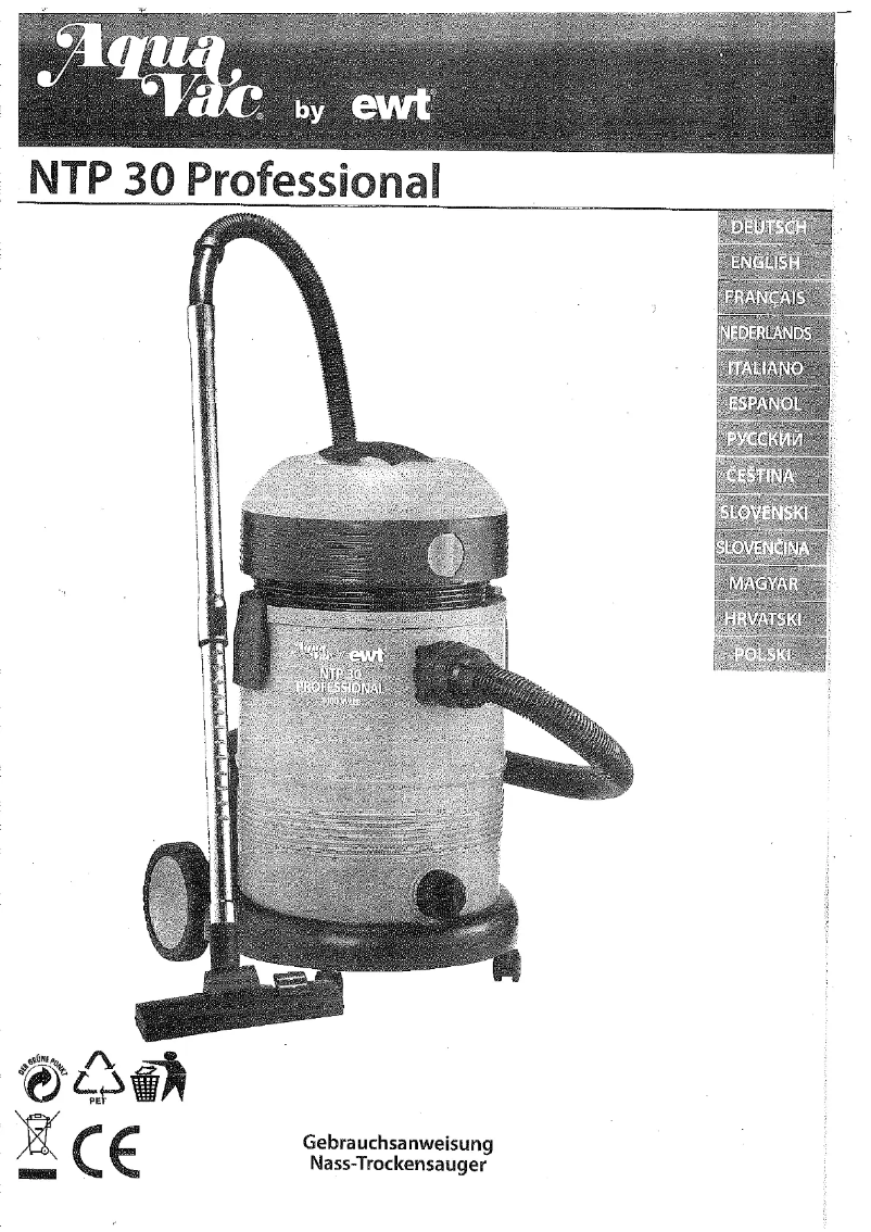 Página 1 del manual Manual de usuario EWT AquaVac NTP 30 Professional