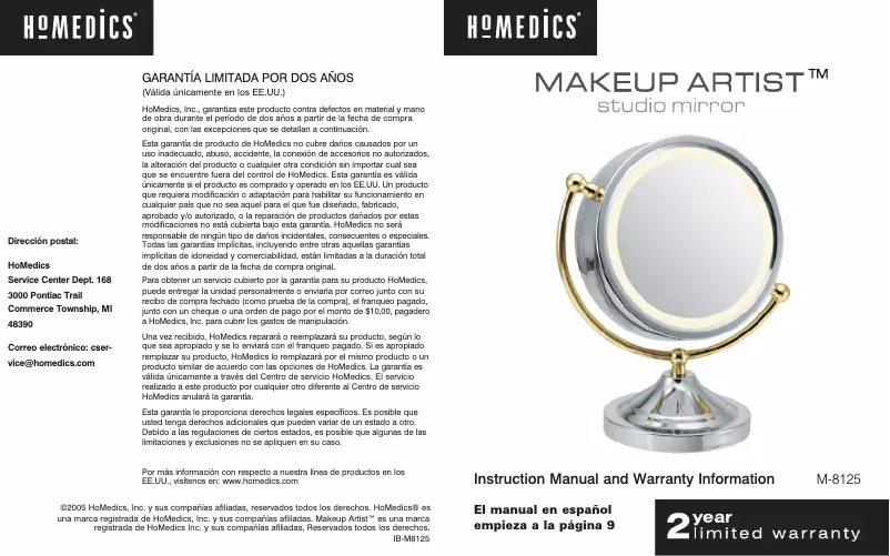 Página 1 del manual Manual de usuario Homedics M-8125