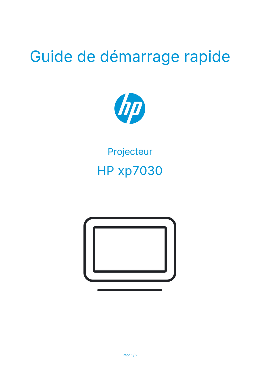 Page n°1 - Guide de démarrage rapide HP xp7030