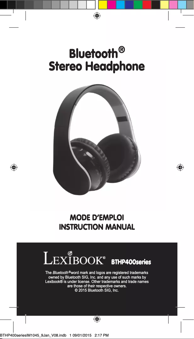 Page 1 de la notice Manuel utilisateur Lexibook BTHP400
