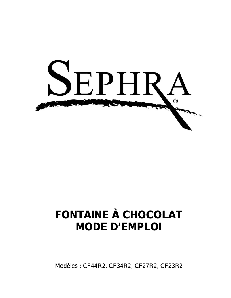 Página 1 del manual Manual de usuario Sephra CF34R2