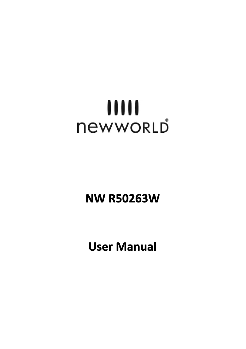 Page n°1 - Manuel utilisateur New World NWR50263W