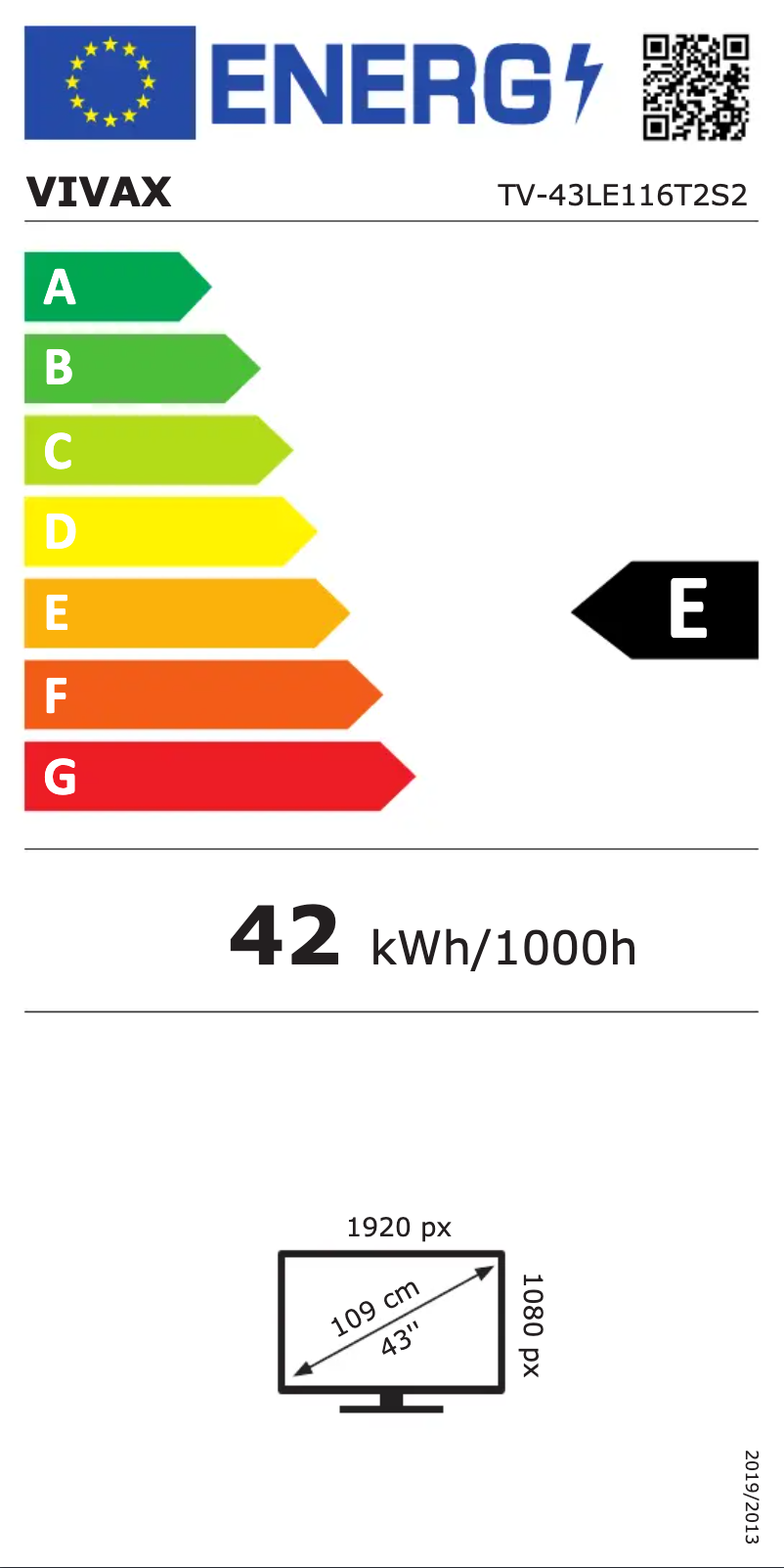Image de la première page du manuel de l'appareil LED TV-43LE116T2S2