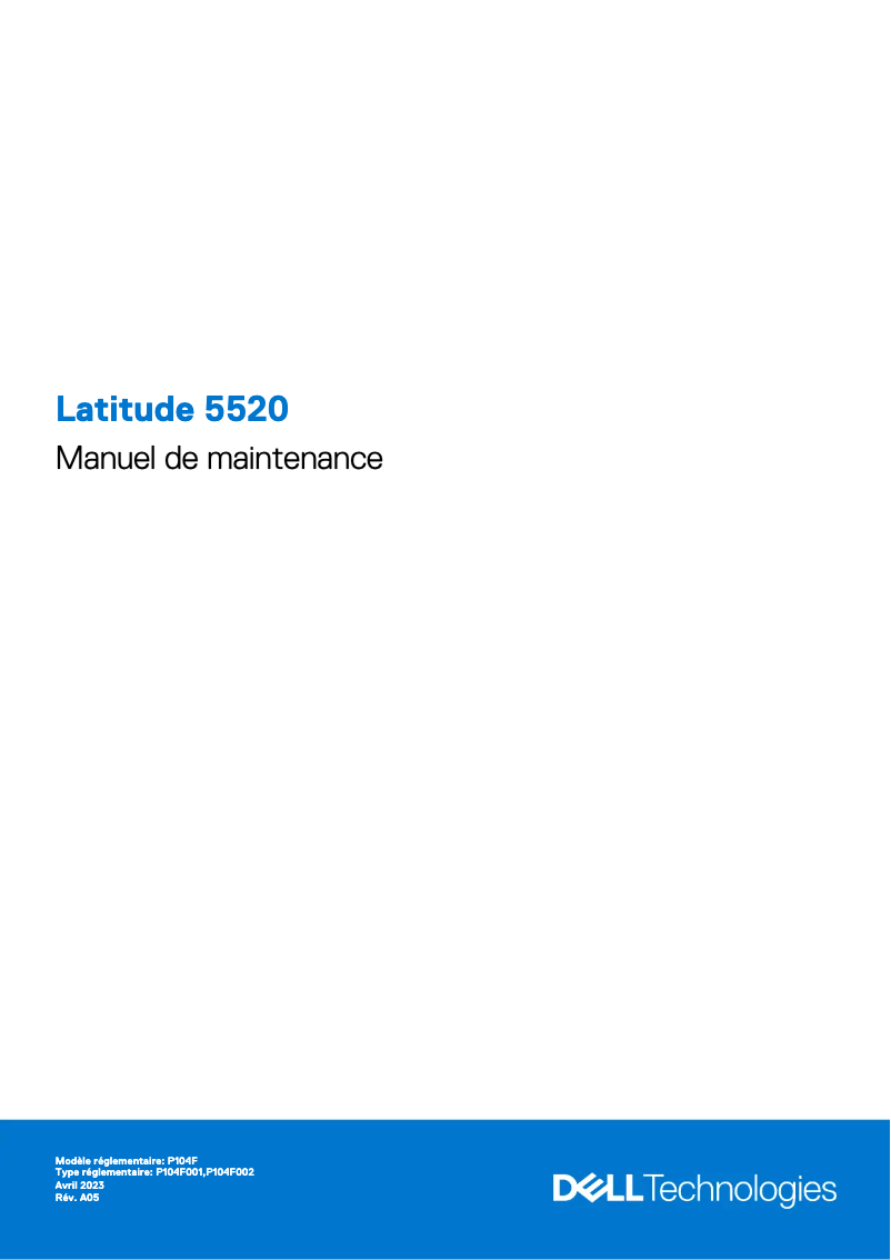 Image de la première page du manuel de l'appareil Latitude 5520