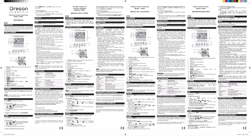 Page 1 de la notice Manuel utilisateur Oregon Scientific JA200
