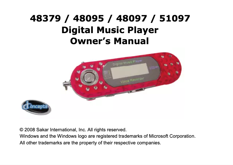 Page n°1 - Manuel utilisateur Sakar 48379