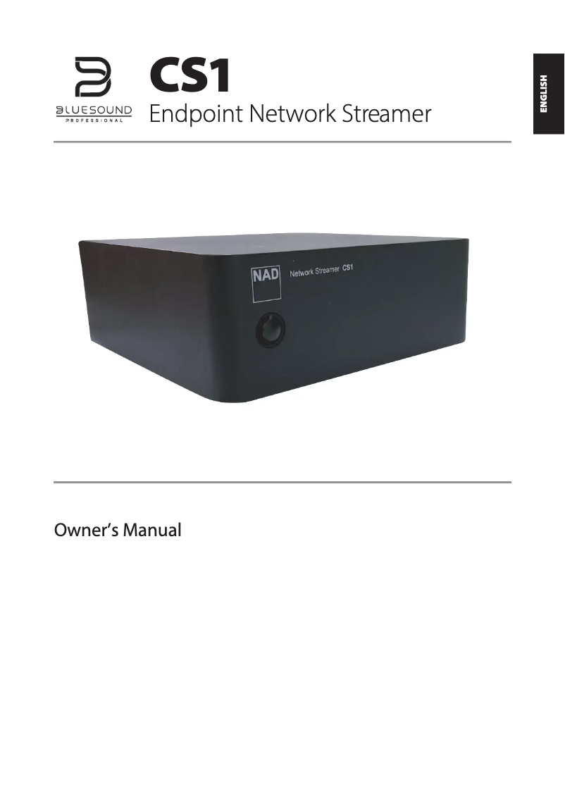 Page 1 de la notice Manuel utilisateur Bluesound CS1