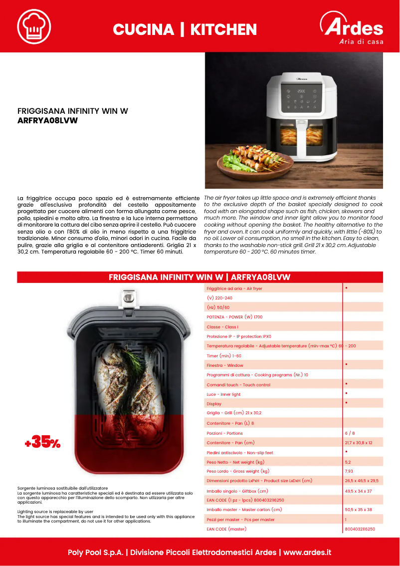 Image de la première page du manuel de l'appareil ARFRYA08LVW