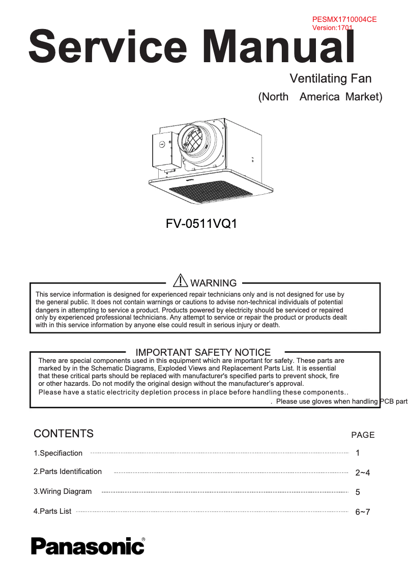Imagen de la primera página del manual del dispositivo FV-0511VQ1