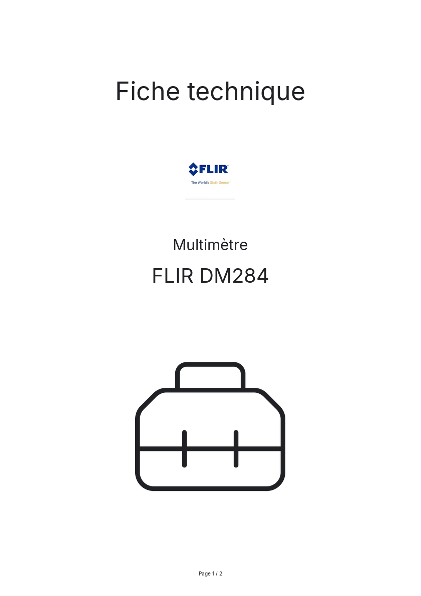 Image de la première page du manuel de l'appareil DM284