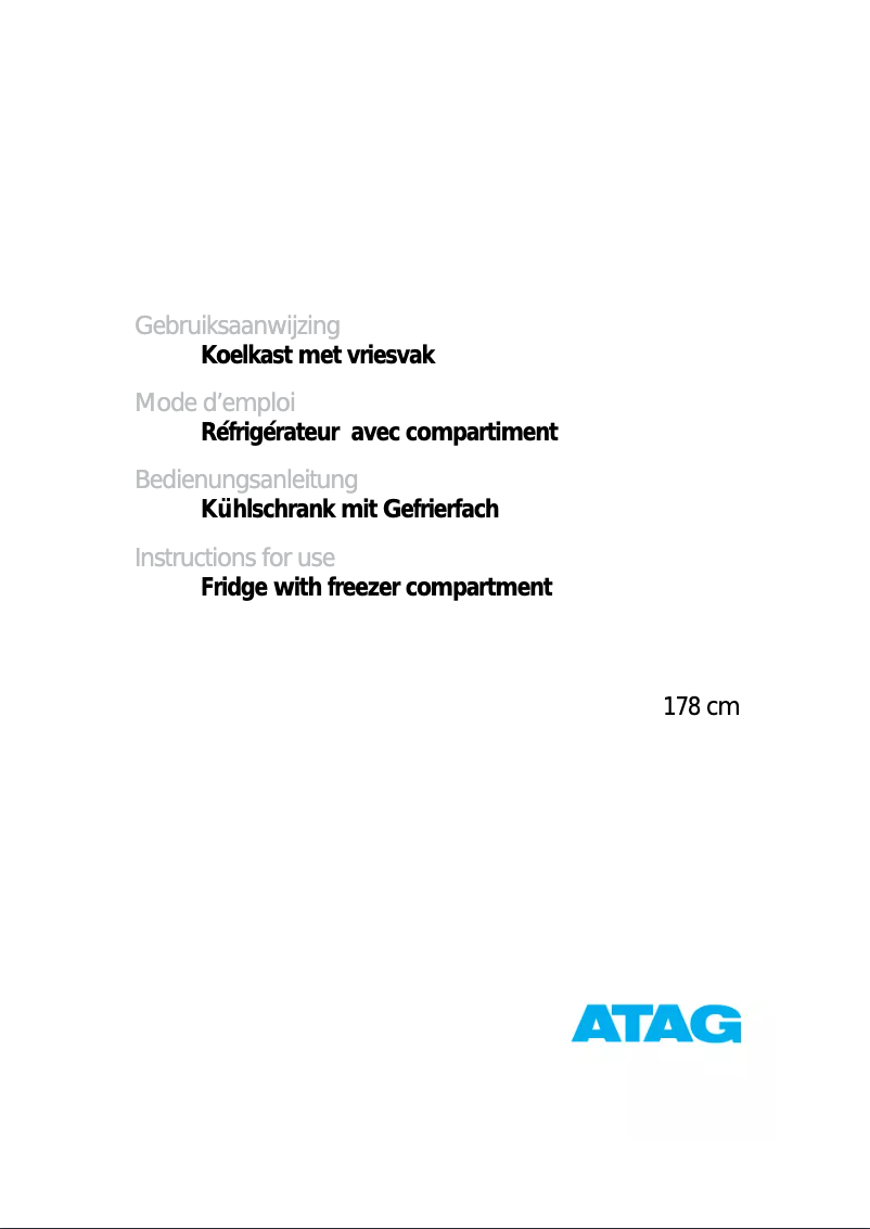 Page 1 de la notice Mode d'emploi Atag KD62194B