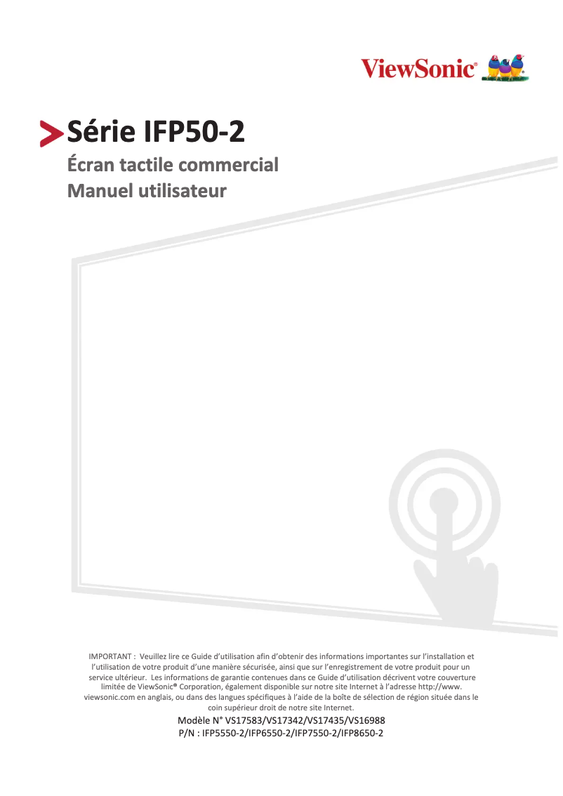 Page n°1 - Manuel utilisateur Viewsonic IFP7550-2