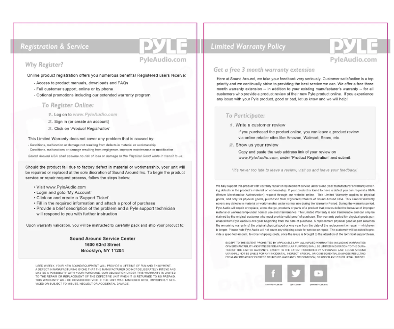 Page n°1 - Manuel utilisateur Pyle PPJX50