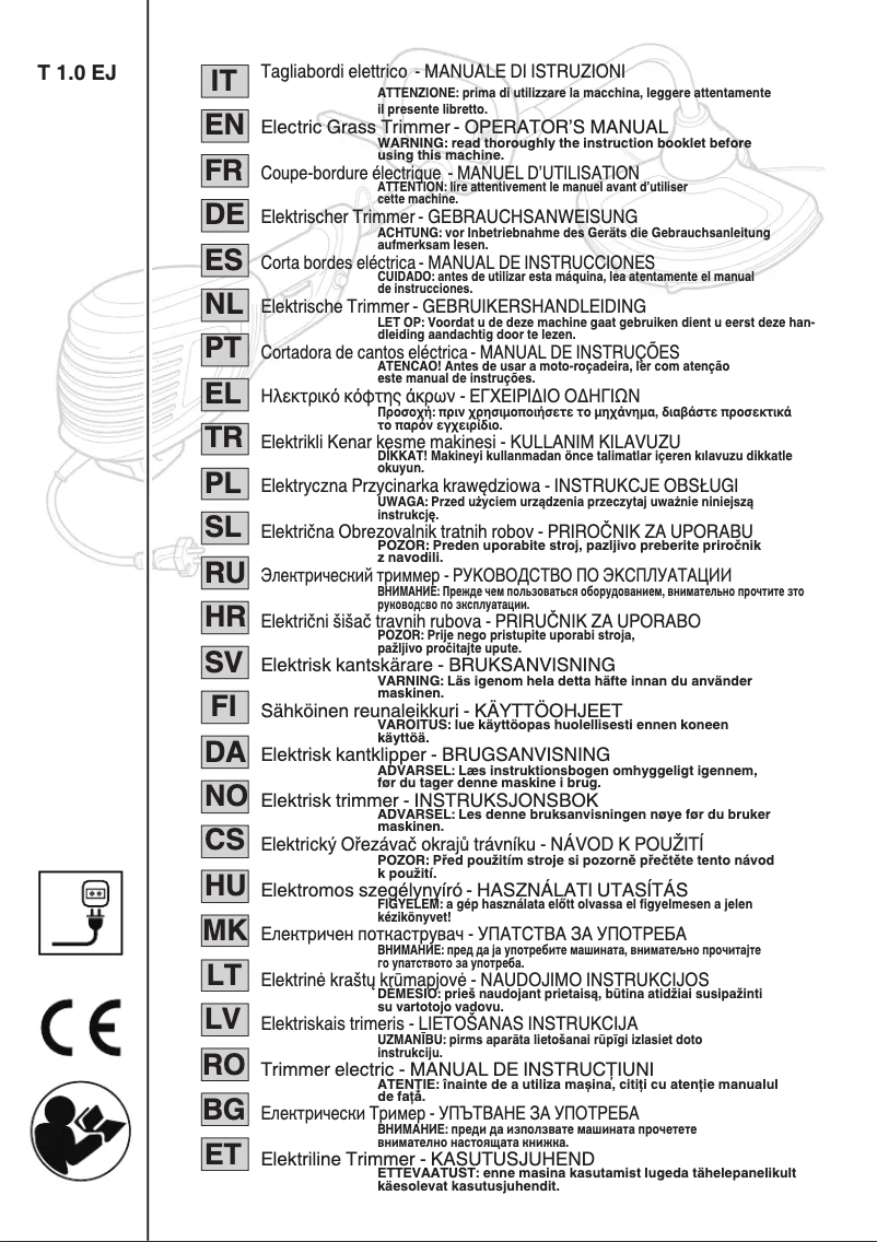 Imagen de la primera página del manual del dispositivo T 1.0 EJ