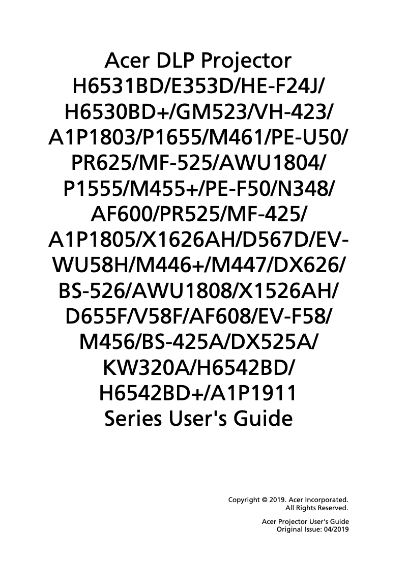 Página 1 del manual Manual de usuario Acer EV-F58