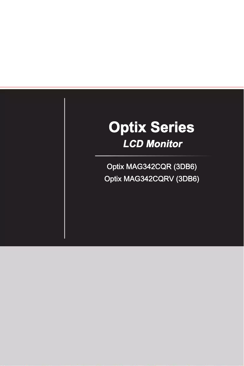 Page n°1 - Manuel utilisateur MSI MAG342CQRV