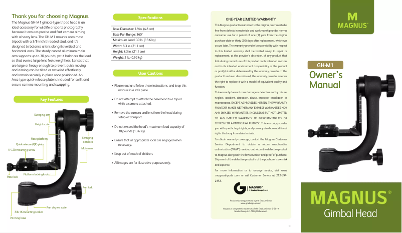 Page n°1 - Manuel utilisateur Magnus GH-M1