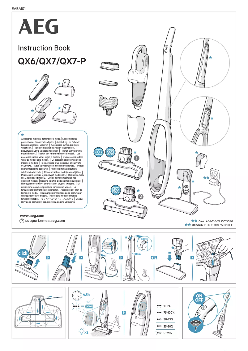 Page 1 de la notice Manuel utilisateur AEG QX7-P