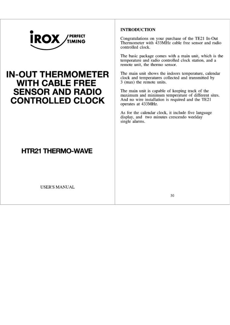 Page n°1 - Manuel utilisateur Irox Thermo Wave HTR21