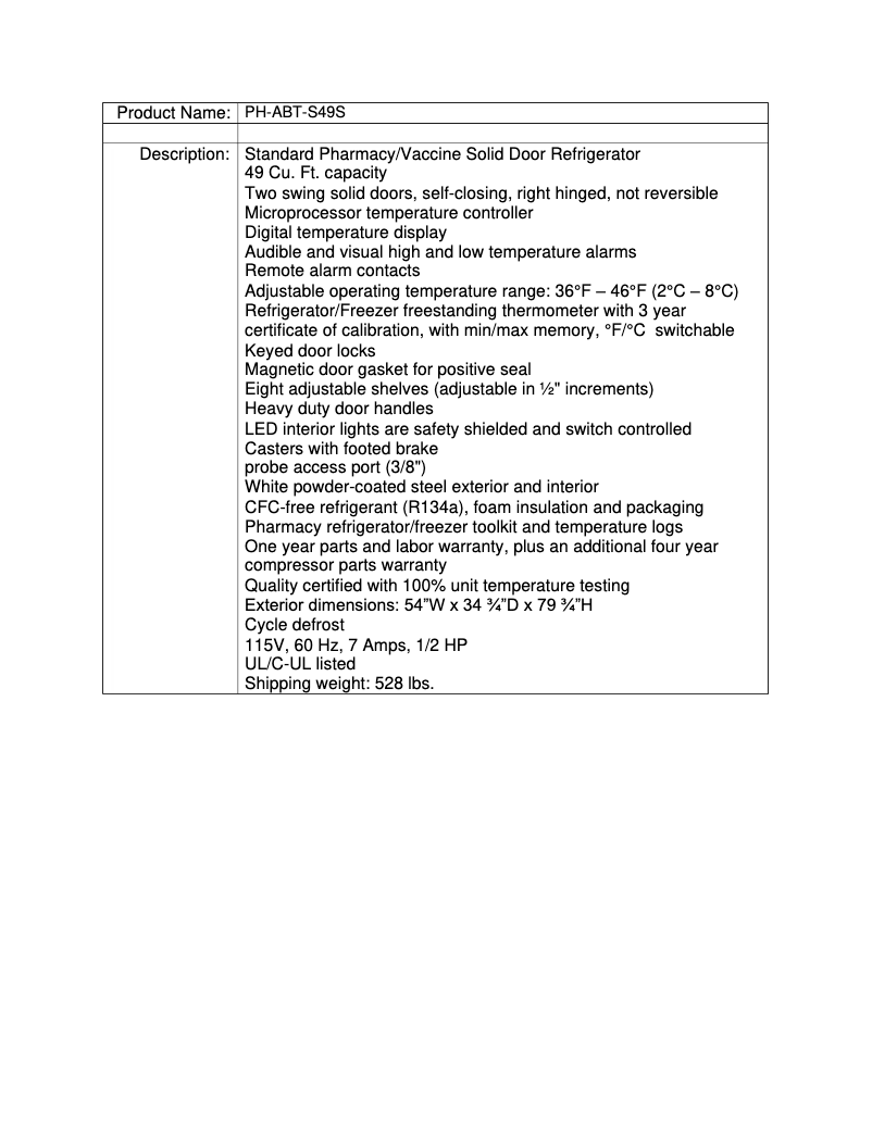 Page 1 de la notice Manuel utilisateur American BioTech Supply PH-ABT-S49S