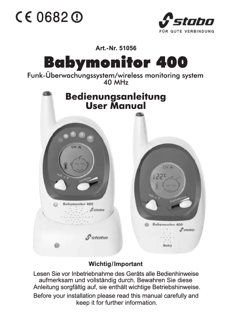 Image de la première page du manuel de l'appareil Babymonitor 400