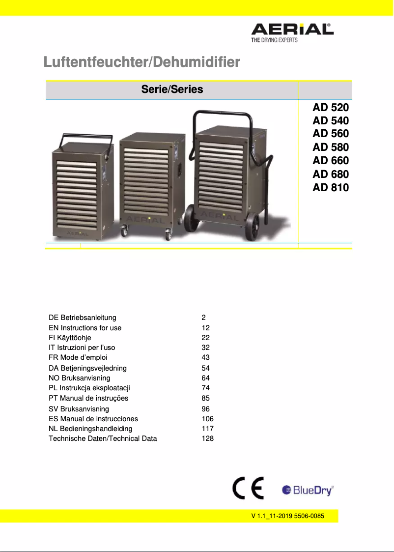 Page n°1 - Manuel utilisateur Aerial AD 540