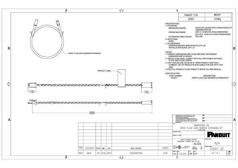 Página 1 del manual Dibujo técnico Panduit EG001