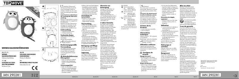 Page 1 de la notice Manuel utilisateur Topmove IAN 290281