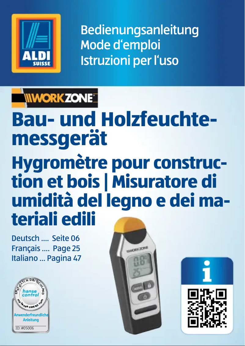 Page n°1 - Manuel utilisateur Workzone GT-FM-02